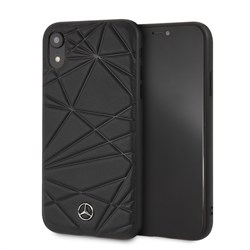 Чехол-Накладка Mercedes iPhone XR Twister Hard Leather, "Black" (MEPERHCI61QGLBK) - фото 25064