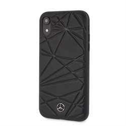 Чехол-Накладка Mercedes iPhone XR Twister Hard Leather, "Black" (MEPERHCI61QGLBK) - фото 25065