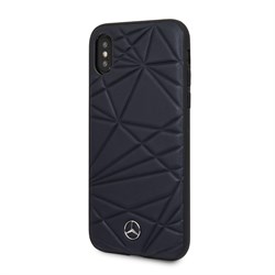 Чехол-Накладка Mercedes iPhone X/XS Twister Hard Leather, "Blue" (MEPERHCPXQGLNA) - фото 25170