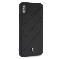 Чехол-Накладка Mercedes iPhone XS Max New Organic I Hard Leather, "Black" (MEHCI65THLBK) - фото 25202