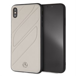 Чехол-Накладка Mercedes iPhone XS Max New Organic I Hard Leather, "Grey" (MEHCI65THLGR) - фото 25211