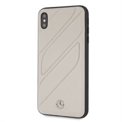 Чехол-Накладка Mercedes iPhone XS Max New Organic I Hard Leather, "Grey" (MEHCI65THLGR) - фото 25212