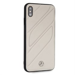 Чехол-Накладка Mercedes iPhone XS Max New Organic I Hard Leather, "Grey" (MEHCI65THLGR) - фото 25216