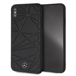 Чехол-Накладка Mercedes iPhone XS Max Twister Hard Leather, "Black" (MEPERHCI65QGLBK) - фото 25239