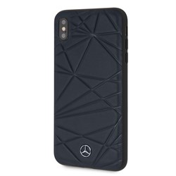 Чехол-Накладка Mercedes iPhone XS Max Twister Hard Leather, "Blue" (MEPERHCI65QGLNA) - фото 25254