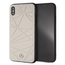 Чехол-Накладка Mercedes iPhone XS Max Twister Hard Leather, "Grey" (MEPERHCI65QGLGR) - фото 25267