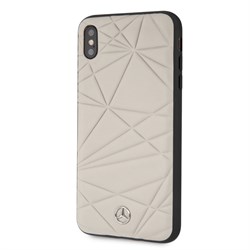 Чехол-Накладка Mercedes iPhone XS Max Twister Hard Leather, "Grey" (MEPERHCI65QGLGR) - фото 25268