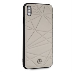Чехол-Накладка Mercedes iPhone XS Max Twister Hard Leather, "Grey" (MEPERHCI65QGLGR) - фото 25272