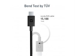 Кабель Nonda ZUS Type-C to USB-A с кевларовой оплёткой 120 см, цвет "черный" (UC33BKRN) - фото 25367