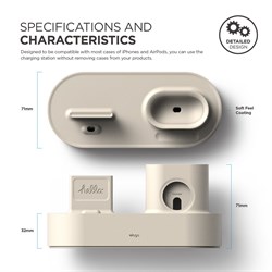 Док-станция Elago для AirPods 3-in-1 Charging hub (Белый) (EST-TRIO-CWH) - фото 25669