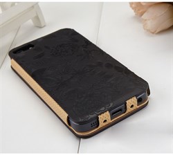Чехол-книжка Gissar Flora Black для iPhone 5