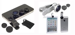 Объектив для iPhone. Набор 3 в 1: Объектив Fisheye, широкоугольный и макро - фото 4788