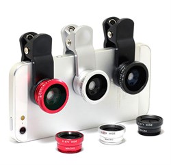 Объектив для iPhone. Набор 3 в 1: Объектив Fisheye, широкоугольный и макро - фото 4794