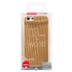 Оригинальный чехол-накладка Ozaki O!Coat 0.3 + Wood для iPhone SE/5/5S - фото 6306