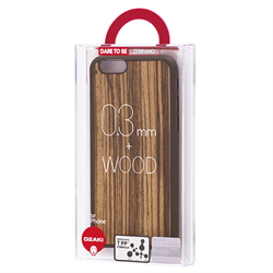 Оригинальный чехол-накладка Ozaki O!Coat 0.3 + Wood для iPhone 6/6s - фото 6319