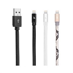 Кабель для iPhone/iPad HOCO Leather Lightning Charging Cable, кожаный 100см - фото 7171