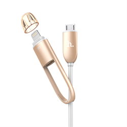 Универсальный кабель Lightning+Micro USB HOCO Two in One - фото 7186