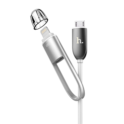 Универсальный кабель Lightning+Micro USB HOCO Two in One - фото 7187