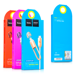 Универсальный кабель Lightning+Micro USB HOCO Two in One - фото 7188