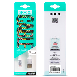 Кабель для iPhone/ iPad HOCO Lightning-USB Data Cable Metal Flat 120cм - фото 7270