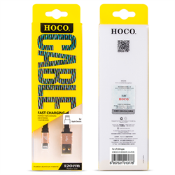 Кабель для iPhone/ iPad HOCO Lightning-USB Data Cable Metal Flat 120cм - фото 7274