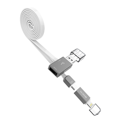 Кабель HOCO Lightning + MicroUSB Share Line с доп. выходом USB,120cм - фото 7304