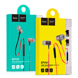 Наушники-вкладыши HOCO Wire Earphone, гарнитура+управление - фото 7561