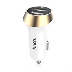 Адаптер питания автомобильный Hoco UC202 2.4А 2USB  - фото 7957