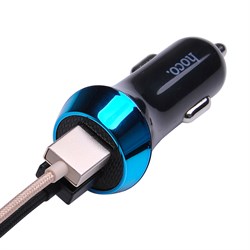 Адаптер питания автомобильный Hoco UC202 2.4А 2USB  - фото 7958