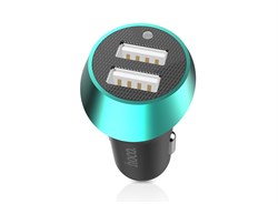 Адаптер питания автомобильный Hoco UC202 2.4А 2USB  - фото 7960