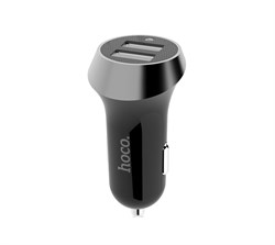 Адаптер питания автомобильный Hoco UC202 2.4А 2USB  - фото 7967