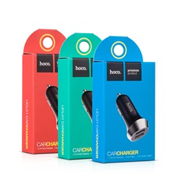 Адаптер питания автомобильный Hoco UC202 2.4А 2USB  - фото 7971