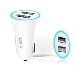 Адаптер питания автомобильный Hoco UC204 2.4А 2USB - фото 7995