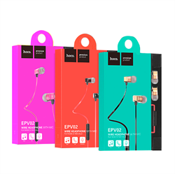 Наушники-вкладыши HOCO Wire Earphone, гарнитура + управление (без громкости) - фото 8013