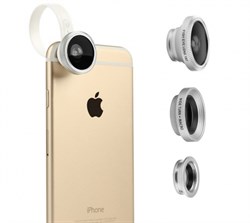 Объектив Baseus Mini Lens Fisheye+Wide+Macro универсальные (комплект 3 в 1) - фото 9945