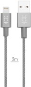 Кабель Mixberry Lightning-USB superlong (Цвет: Тёмно-серый)