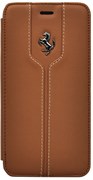 Чехол-книжка Ferrari для iPhone 6/6s plus Montecarlo Booktype Camel (Цвет: Коричневый)