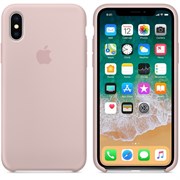 Оригинальный силиконовый чехол-накладка Apple для iPhone X, цвет «Розовый песок»  (MQT62ZM/A)