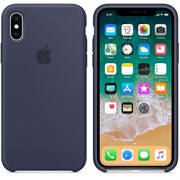 Оригинальный силиконовый чехол-накладка Apple для iPhone X, цвет тёмно-синий  (MQT32ZM/A)