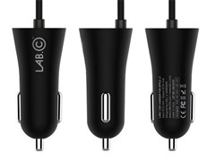 Автомобильное зарядное устройство LAB.C 591 3.4А со встроенным кабелем Lightning, длина 120см, цвет "серый" (LABC-591-GR)