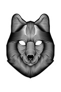 Крутая светодиодная маска с датчиком звука GeekMask Shadow Wolf  (GM-WLF)