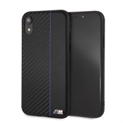 Чехол-Накладка BMW iPhone XR M-Collection Carbon inspiration Hard PU, "Black" (BMHCI61CAPNBK)