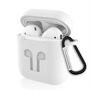 Чехол для AirPods силиконовый с карабином, Серый