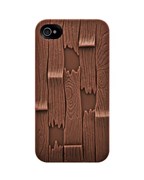 Чехол Luxury Elegant 3D Sculptural Series Cover Plank Brown для iPhone 4 / 4s