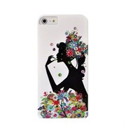 Пластиковый чехол со стразами Flowers Girl для iPhone 5