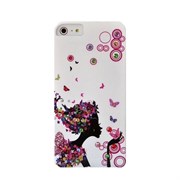 Пластиковый чехол со стразами Flowers Girl Bubles для iPhone 5