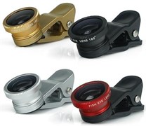 Объектив для iPhone. Набор 3 в 1: Объектив Fisheye, широкоугольный и макро