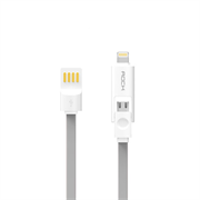 Кабель Rock Lightning-USB-microUSB Data Cable Flat для iPhone/ iPad 200cм