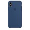 Оригинальный силиконовый чехол-накладка Apple для iPhone X, цвет "Тёмный кобальт"  (MQT42ZM/A) - фото 22907