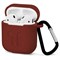 Чехол для AirPods силиконовый с карабином, Бордовый